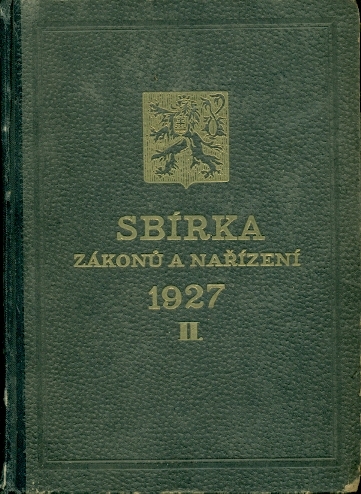 Sbírka zákonů a nařízení státu československého 1927 II. - sbírka