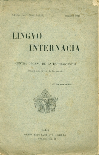 Lingvo internacia, číslo 1/1913 - časopis