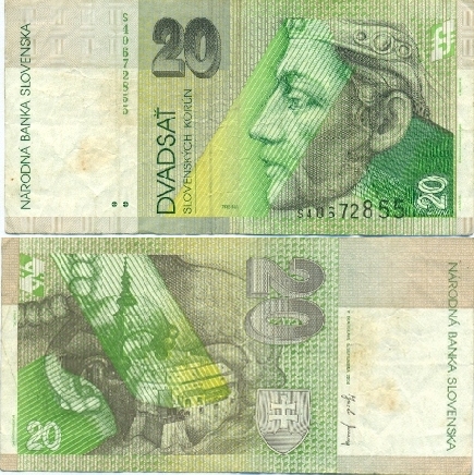 Slovensko - 20 korun - bankovka, série S