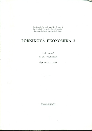 Podniková ekonomika 3 Úprava k 1.5.2004 - Novotný Zdeněk a kol.